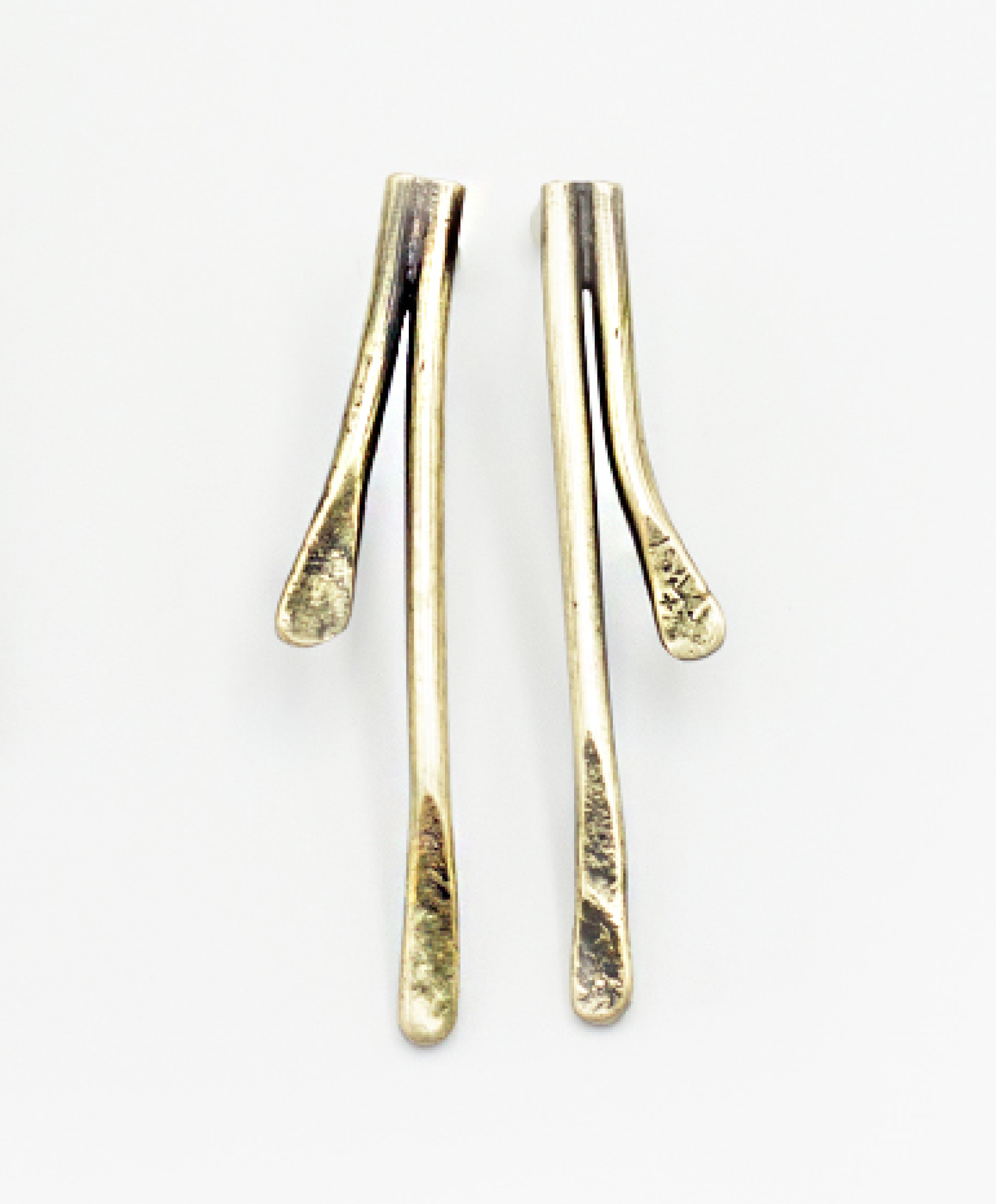 Long curved bar earrings